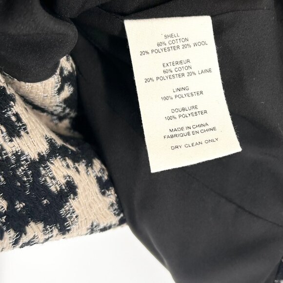 L'Agence Kenzie Houndstooth Wool Blend Double Breasted Blazer Jacket - Picture 6 of 6